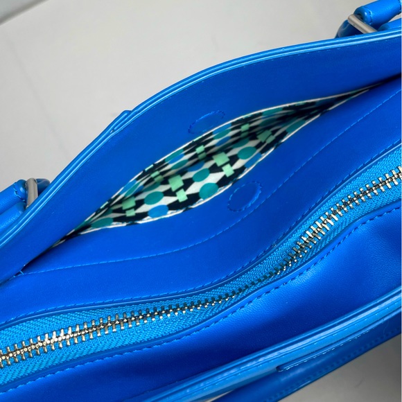 Vera Bradley Coastal Blue Leather Composition Satchel Crossbody & Shoulder Bag - Picture 9 of 14